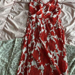 H&M Red and White Floral Maxi Dress